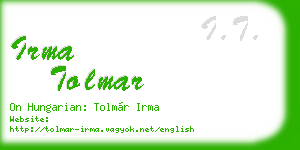 irma tolmar business card