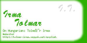 irma tolmar business card